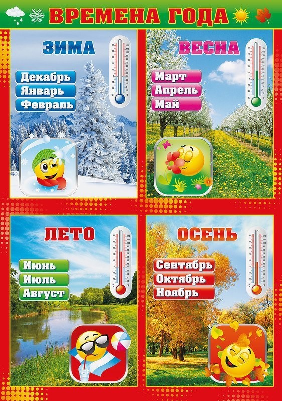 Времена года и месяцы для детей