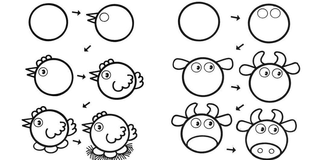 10 способов научить ребёнка рисовать животных из кругов, фото № 3
