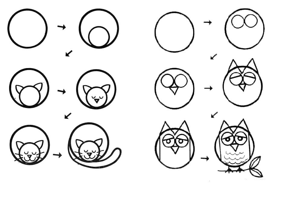 10 способов научить ребёнка рисовать животных из кругов, фото № 5