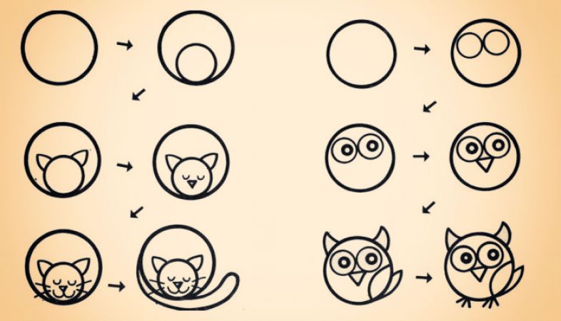 10 способов научить ребёнка рисовать животных из кругов, фото № 1