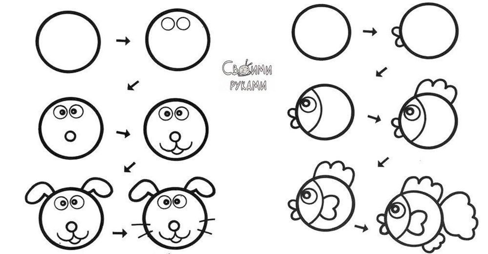 10 способов научить ребёнка рисовать животных из кругов, фото № 2