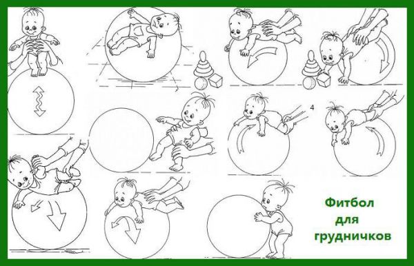 Упражнения для новорожденного на фитболе Упражнения для новорожденного на фитболе