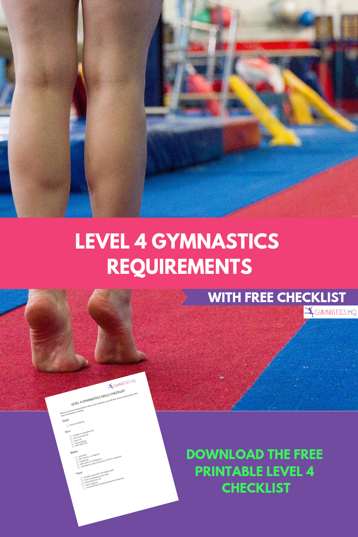 Level 4 Gymnastics Requirements with Free Checklist