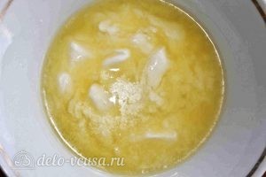 Печенье на кефире: Растапливаем маргарин