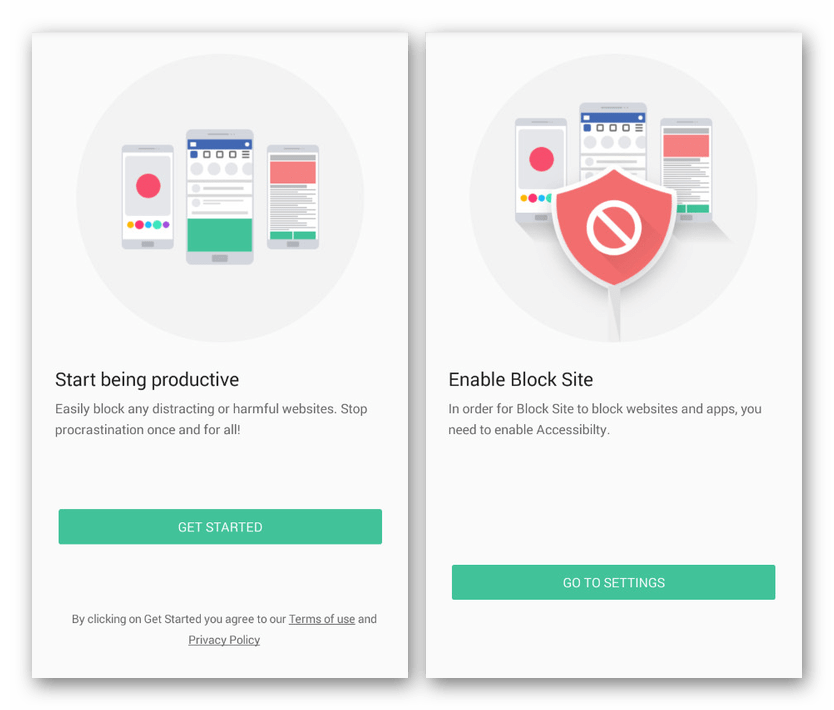 Начало работы в приложении BlockSite на Android