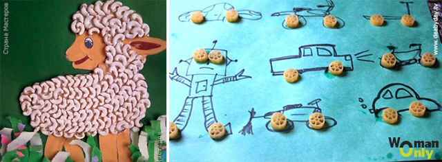 Поделки из макарон своими руками - шедевры детского творчества 3