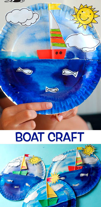 поделка на морскую тему для детей из бумажных тарелок