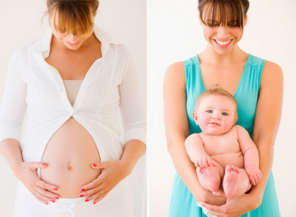 Мама до родов и после с малышом