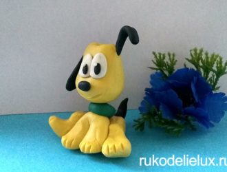 Как слепить желтого щенка из пластилина